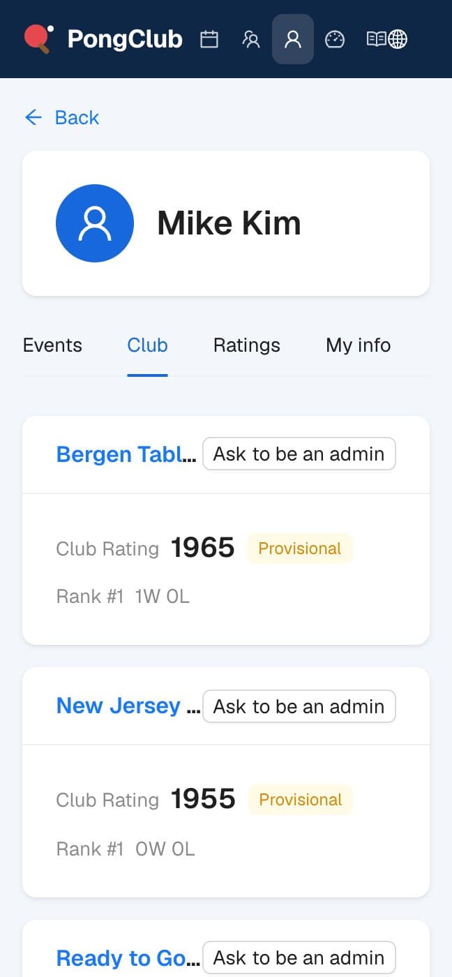 Your player page